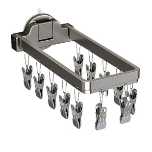 日本吸盘袜子晾晒架阳台墙上免打孔折叠袜夹家用多夹子晒袜子神器