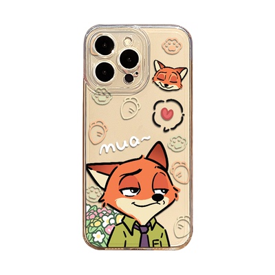 捧花情侣尼克朱迪适用iqoo15手机壳13疯狂动物城z9turbo男12女11s一加ace5新款neo10pro/1+2/3v/9/8/7/6/vivo