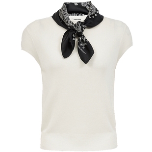 Vero Moda针织衫2025秋季新款含莱赛尔醋纤可拆丝巾上衣325345004