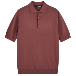LARDINI意大利进口针织微弹POLO衫男纯棉商务休闲透气翻领短袖T恤
