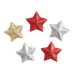 圣诞装饰星星 圣诞树布置挂饰五角星挂件小饰品 diy手作配件道具
