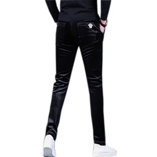 高级条绒男裤新款男士休闲裤修身加厚金丝绒西裤冬季灯芯绒裤子