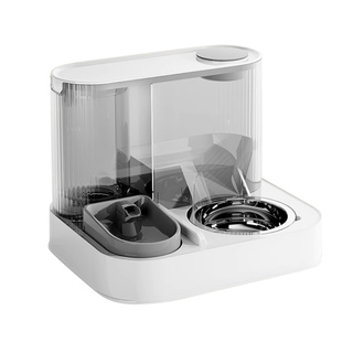 猫碗狗碗猫食盆猫咪猫粮自动喂食器饮水机一体宠物不锈钢喝水双碗