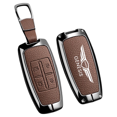 适用捷尼赛思高档山羊纹钥匙套