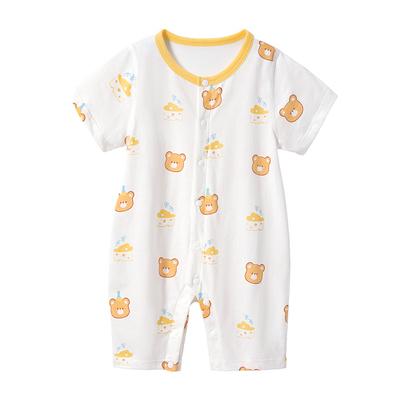贝肽斯婴儿纯棉短袖连体衣