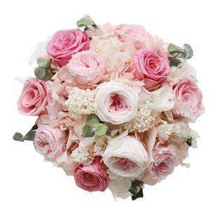 甜蜜粉永生花手捧花定制进口奥斯汀玫瑰真花婚礼婚纱旅拍求婚花束
