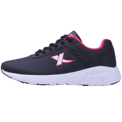 特步女鞋秋冬季加绒保暖防水跑鞋