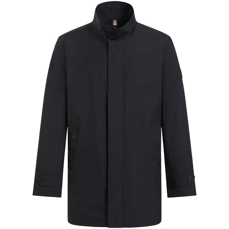 【平整耐穿】暇步士男士春季商务休闲薄风衣爽滑简约合体立领外套