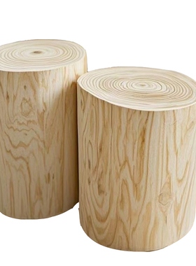 民宿酒店造景实木木墩子天然装饰原木树桩摆件底座摄影道具置物架