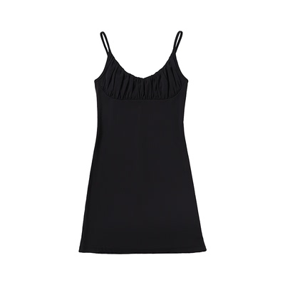 PRIMECORE裸感高弹莱卡抽褶连衣裙 网球健身裙