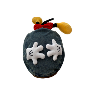 卡通可爱米奇屁屁前进帽女水洗牛仔贝雷帽大头围显脸小百搭帽子潮