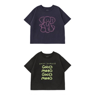 幼悠 男童7A抗菌护盾卡通字母短袖T恤夏季简洁圆领时尚百搭上衣潮