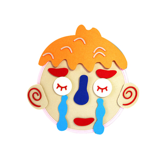 面部表情管理毛毡玩具 情绪表达五官认知英语游戏早教手工diy材料