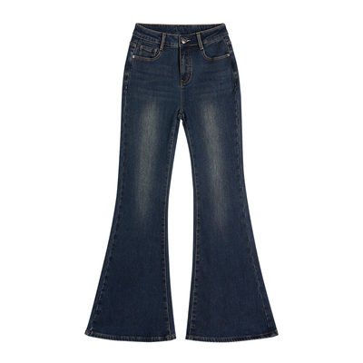 王家有鱼秋冬不贴腿微喇牛仔裤女