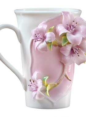 非遗釉下彩杜鹃瓷花水杯伴手礼物