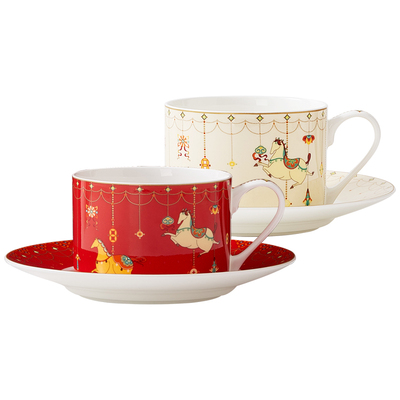 华光国瓷生肖礼中式咖啡杯碟套装