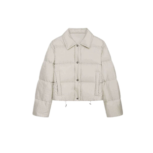 刘浩存同款白色短款羽绒服小个子极简老钱风上衣女2025秋冬款外套