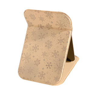 ins风冰蓝雪花折叠化妆镜女便携随身桌面可立家用梳妆小镜子学生