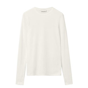 宋小妞 纯白色长袖t恤女春秋圆领宽松显瘦韩版简约百搭上衣打底衫