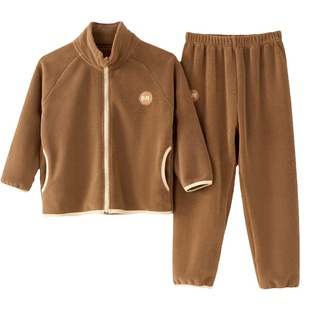 儿童睡衣秋季秋冬新款女童加绒加厚家居服男童冬季保暖摇粒绒套装