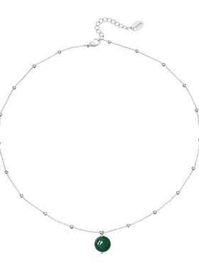 天然新中式绿玛瑙项链女