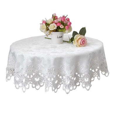 欧式桌布圆形用餐茶几盖巾蕾丝