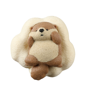 可爱水獭漂浮摆件鱼缸装饰造景水面装饰品萌宠造型水草假山躲避洞