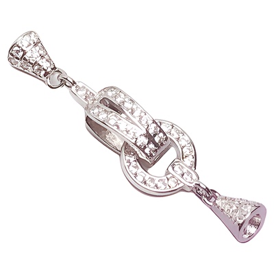 925手链卡扣搭扣双环扣珍珠镀18k