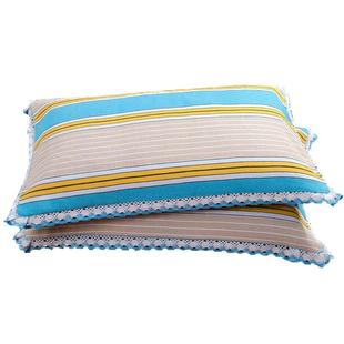 花边老粗布枕套一对包邮纯棉加厚大号信封式成人枕头套48cmx74cm