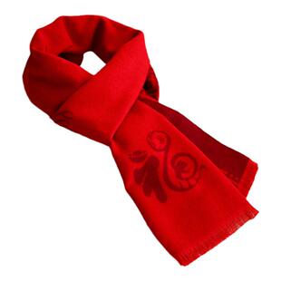 中老年红色仿羊绒围巾男女冬季送妈妈爸爸老人高档围脖蛇年中国红