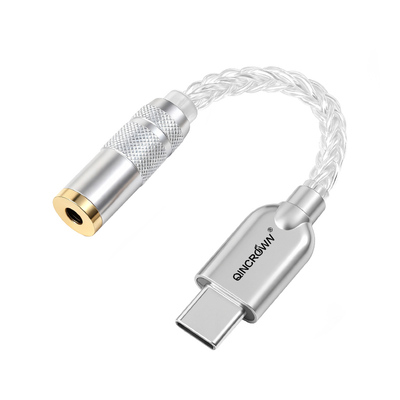 typec转3.5母纯银DAC解码转接线