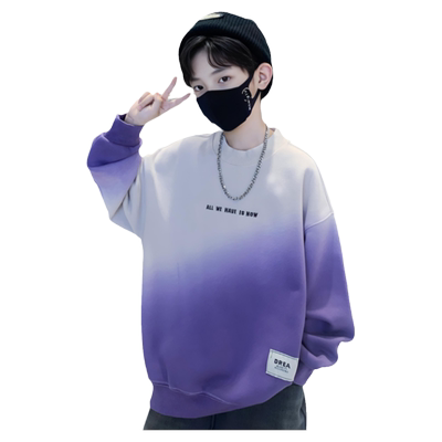 秋冬男童棉混纺休闲渐变卫衣