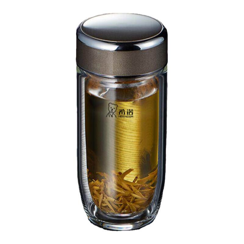 希诺双层抗菌玻璃杯大容量鹅蛋杯