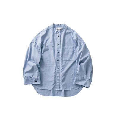 蓝绿色纯色纯棉衬衫宽松百搭上衣