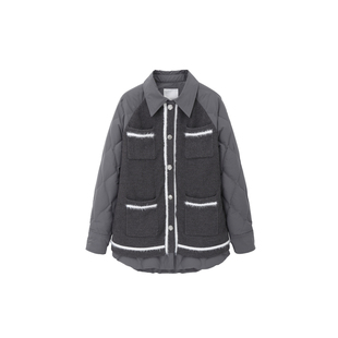 REVAN芮范设计师款质感毛织拼接羽绒服RM90502232