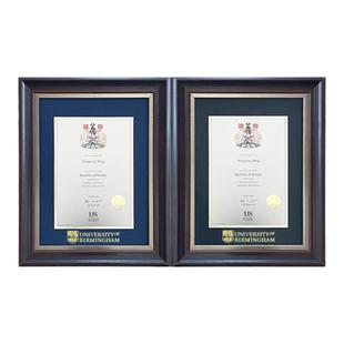 英区2学位证书相框A4荣誉证书装裱框高端松木实木画框