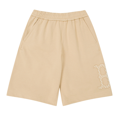 MLB官方男女裤子2025春季新款针织短裤宽松运动裤五分裤3ASPM0253