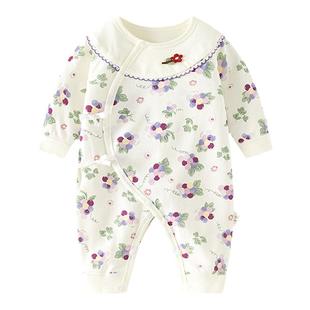 新生婴儿连体衣女宝宝哈衣秋冬季衣服纯棉和尚服春秋款新生儿52码