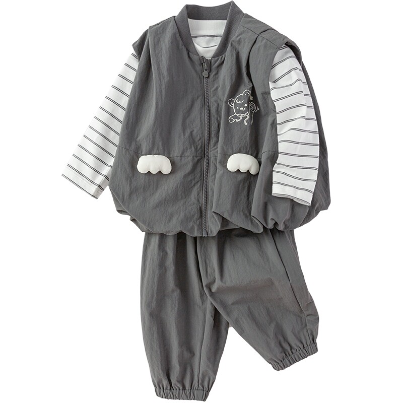 巴拉巴拉宝宝运动套装三件套衣服