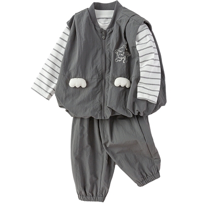 巴拉巴拉宝宝运动套装三件套衣服