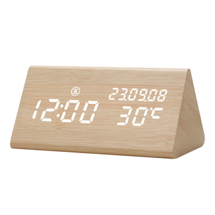 复古木质闹钟静音电子钟创意床头钟客厅摆件夜光学生桌面时钟闹表