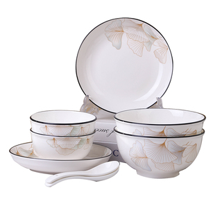 北欧风2人情侣碗碟套装家用2025新款高颜值碗盘筷碗具乔迁餐具