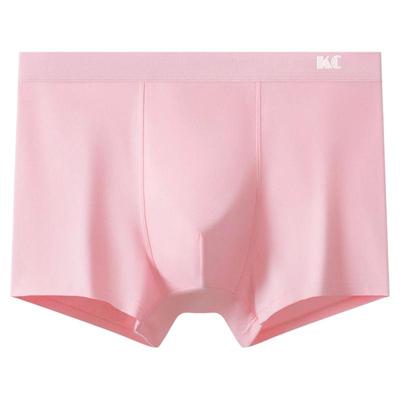 KC纯棉男士内裤桑蚕丝抗菌男士粉色男平角裤粉红短裤平四角裤