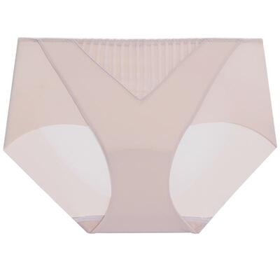 爱慕美体妙简条纹内裤女棉质底裆抗菌净痕高腰平角裤AD230571