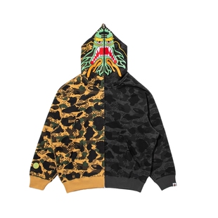 BAPE X CLOT联名男装秋冬迷彩纹理图案鲨鱼连帽卫衣917151P