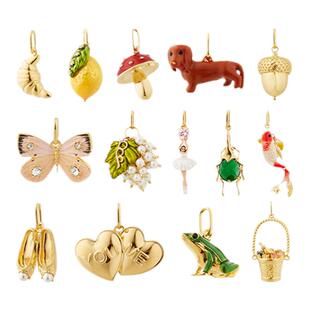 Les NereidesDIY吊饰系列蘑菇柠檬牛角包榛子葡萄串蝴蝶吊饰项链