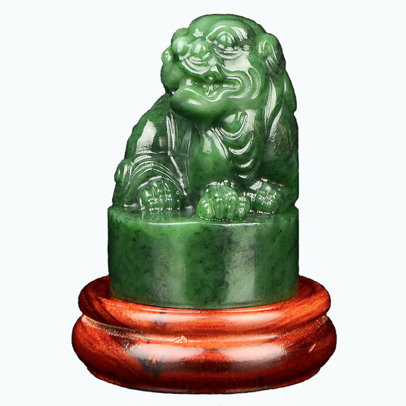 和田玉印章玉玺摆件碧玉貔貅章家居书房办公室摆设狮子章商务礼品
