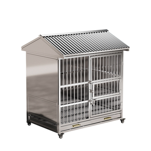 户外不锈钢狗笼室外防雨犬舍狗棚特大型狗窝加厚猛犬狗笼子大型犬