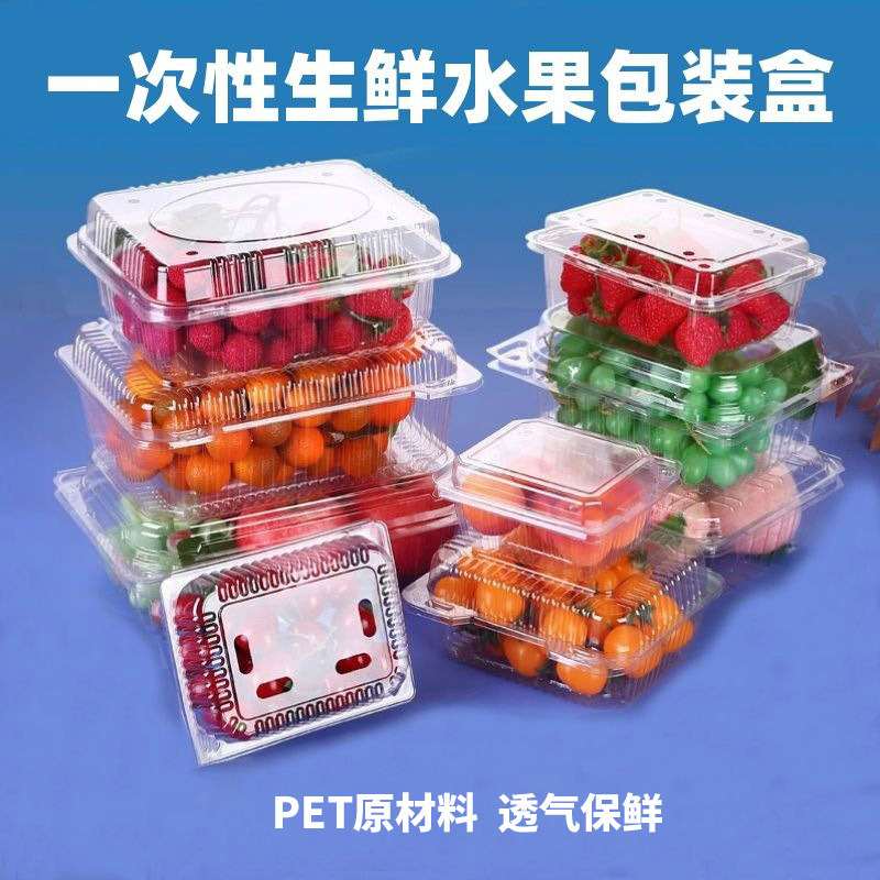批发透明塑料盒子带盖包装盒水果果盒切水果打包盒水果一次性盒