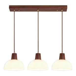 餐厅吊灯胡桃木中古诧寂风三头单头玻璃新中式禅意茶室玄关吧台灯